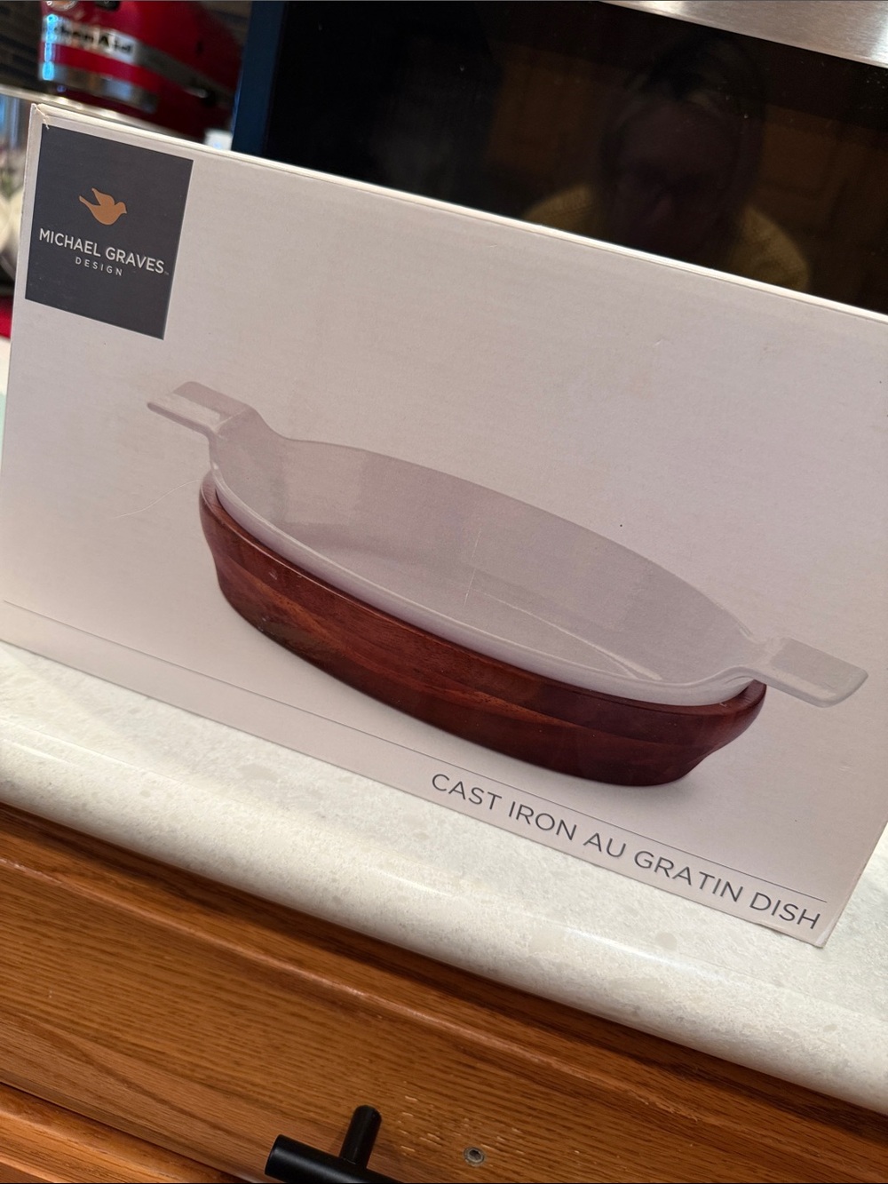 NIB Michael Graves White Cast Iron Au Gratin Baking Dish